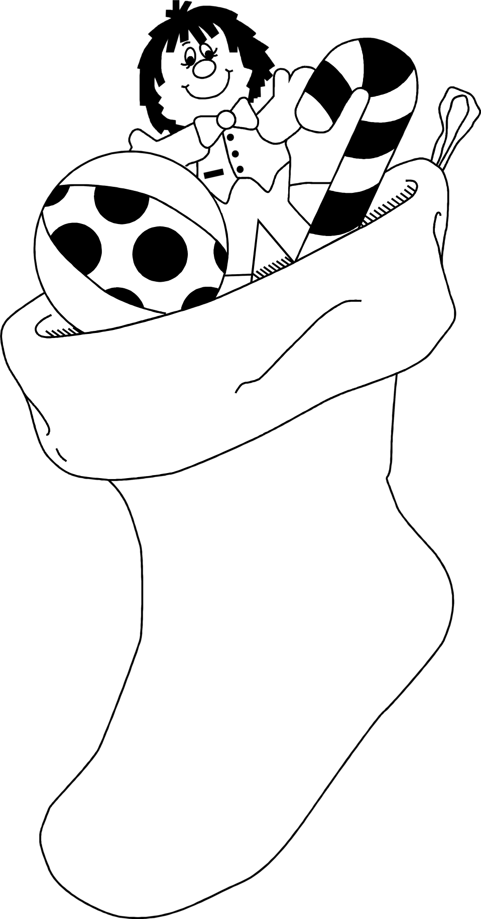 Stockings Christmas Clipart - Clip Art Black And White (958x1830), Png Download