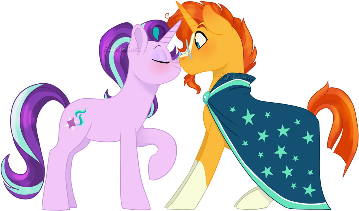 Whisperseas, Blushing, Kissing, Male, Safe, Shipping, - Starlight Glimmer And Sunburst Kiss (1280x800), Png Download