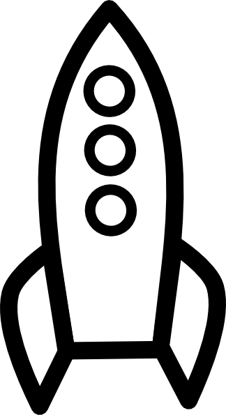 Rocket Clip Art Black And White (324x595), Png Download