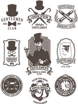 Set Of Vintage Gentleman Emblems, Labels - Emblem (360x360), Png Download