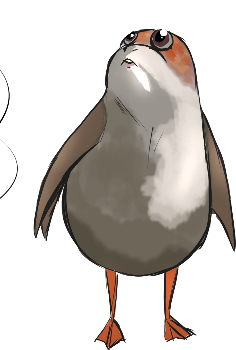 Porg By Teaandpixels On Deviantart Clipart Freeuse - Deviantart (1088x1433), Png Download