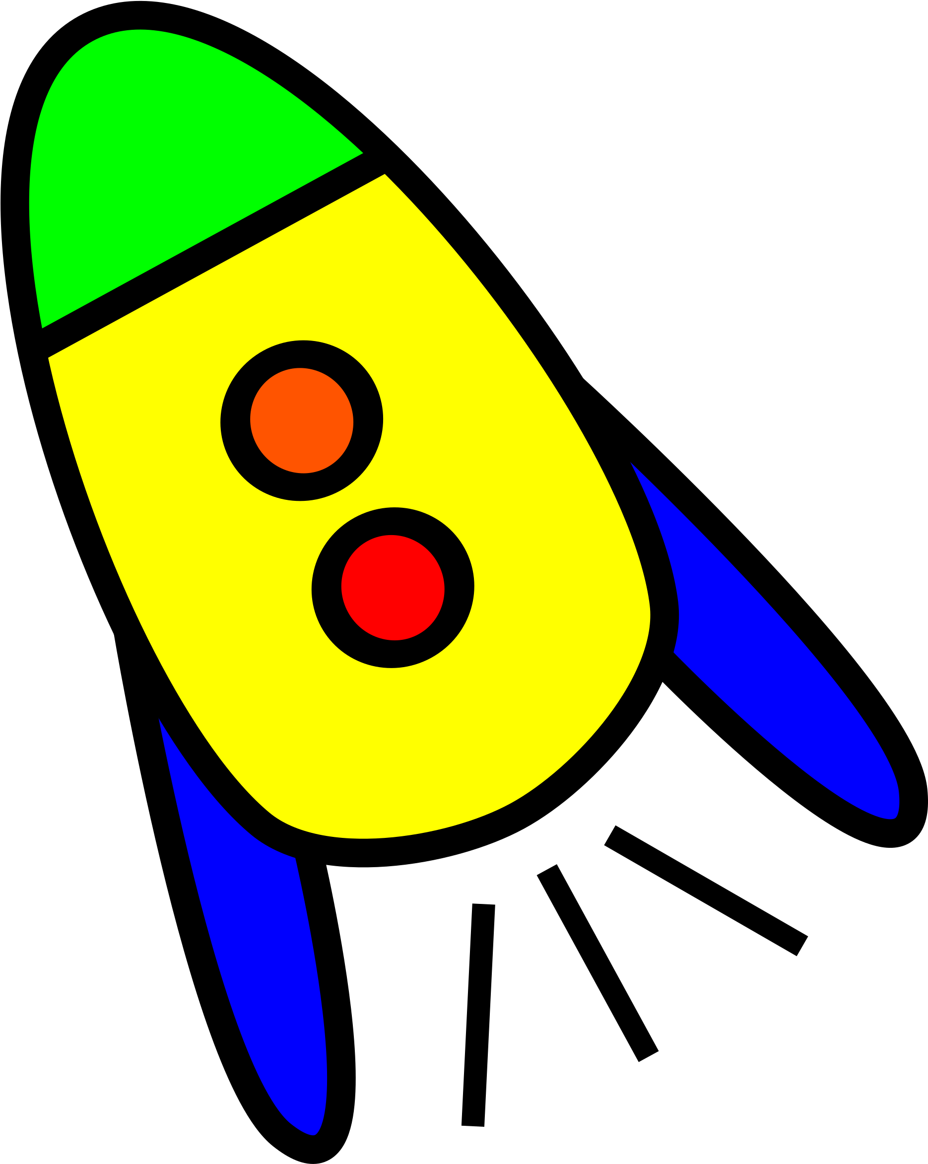 Simple, Alien, Cartoon, Fly, Free, Rocket, Ship - Rocket Clip Art (510x640), Png Download