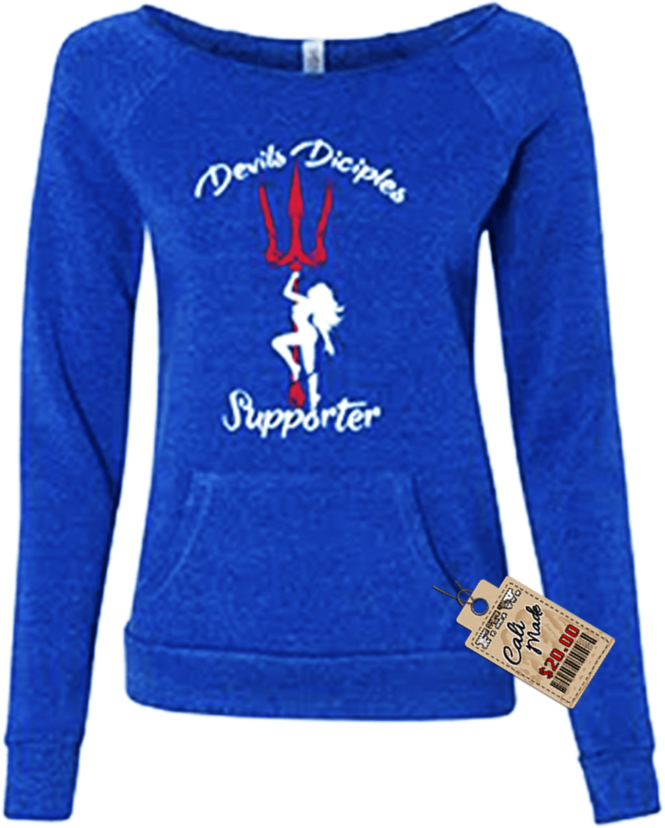 Pitchfork Ladies Wide Neck Supporter Sweat Shirt - Sweater (1500x2100), Png Download