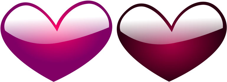 Free Vector Heart1 - Burgundy And Blue Hearts (800x287), Png Download