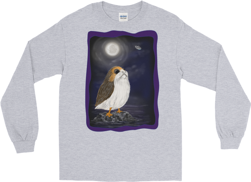 Porg Star Wars The Last Jedi Inspired Sweat Shirt - Porg Owl T Shirt (1000x1000), Png Download