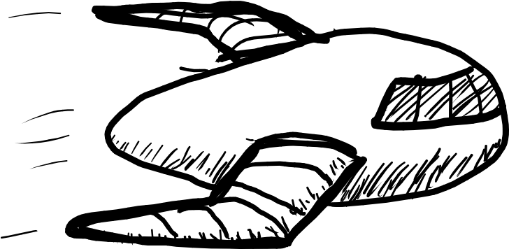 Rocketship - Sketch (727x532), Png Download