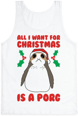 All I Want For Christmas Is A Porg Tank Top - Dab For America (484x484), Png Download