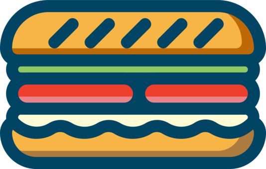 Submarine Sandwich Hamburger Butterbrot Italian Sandwich - Submarine Sandwich (534x340), Png Download
