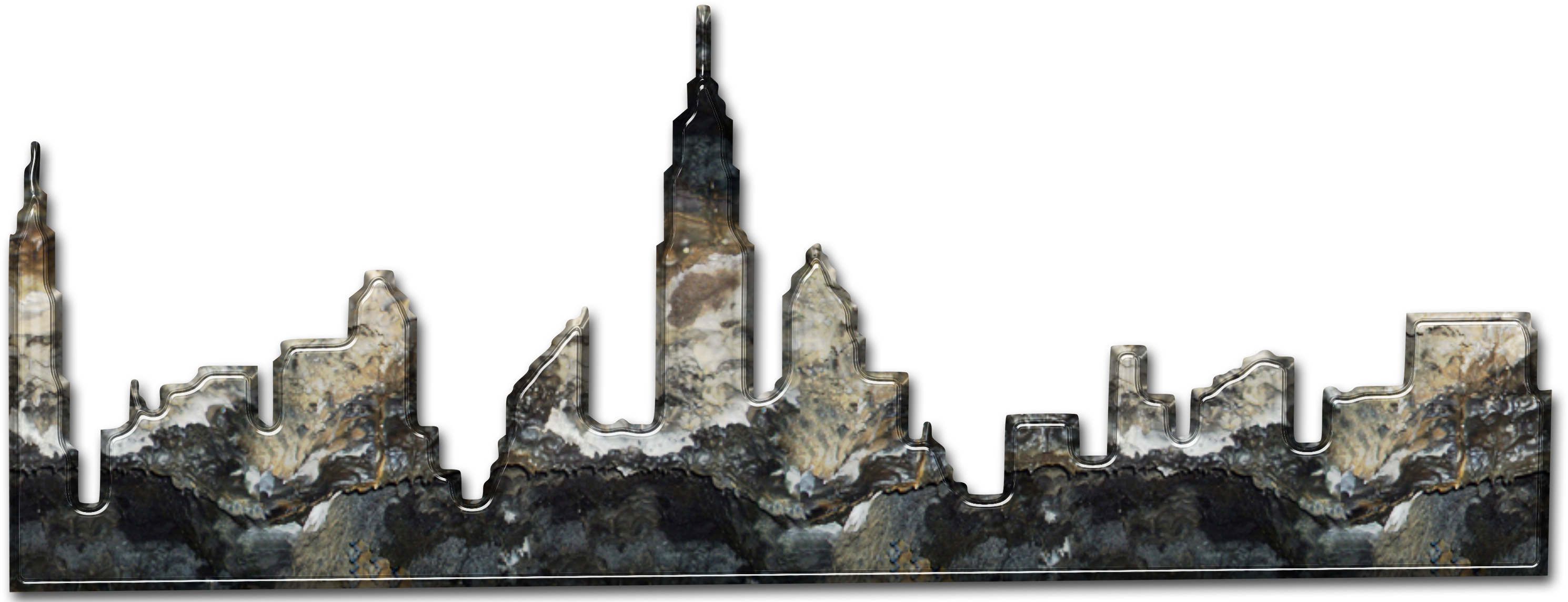 City Outline Tshirt Print 7m - Castle (3000x1154), Png Download