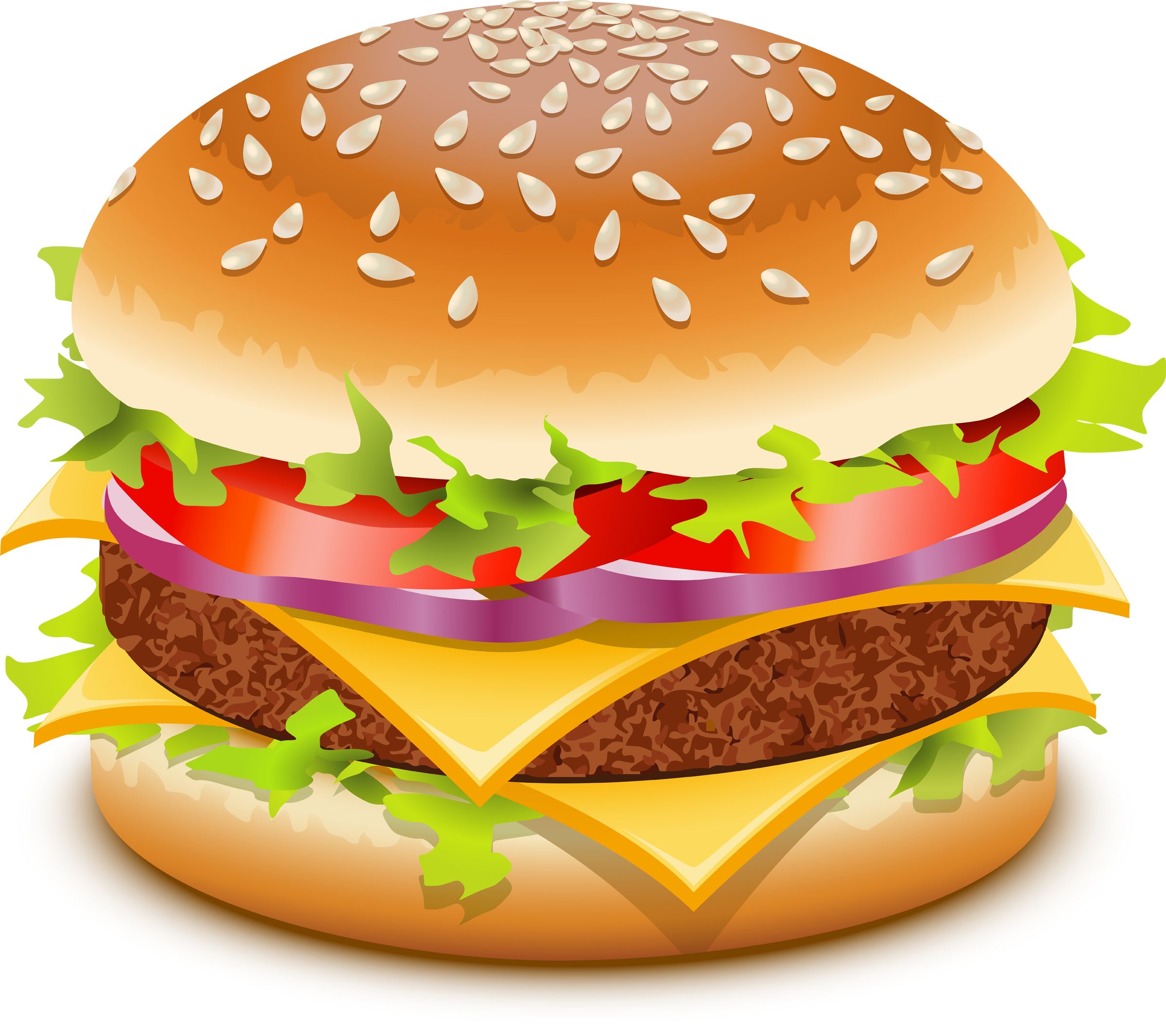 Free Hamburger Clipart With Transparent Background - Burger Clip Art Png (2400x2132), Png Download