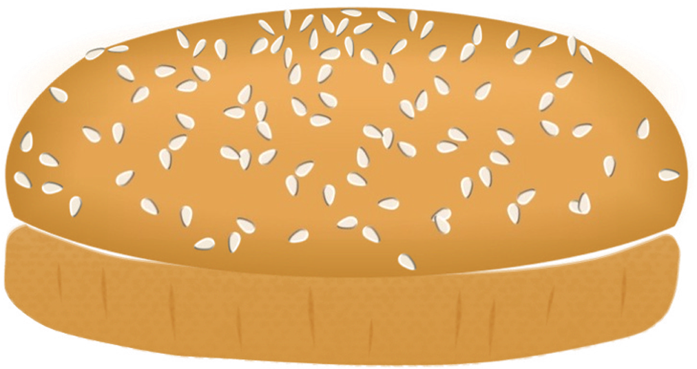 Hamburger Bun Clipart - Hamburger Bun Top (1050x543), Png Download