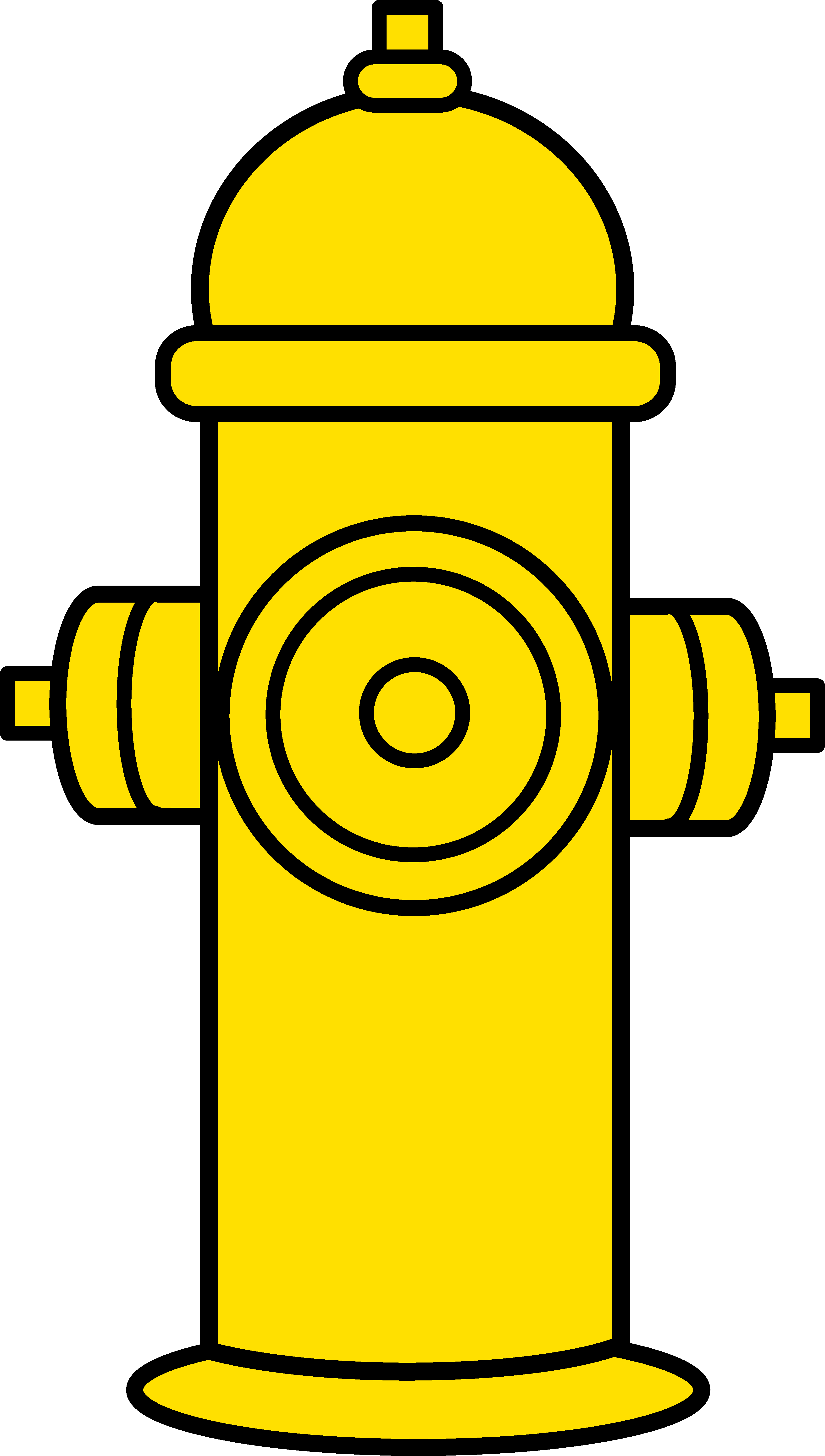 Pice Clipart Yellow - Hydrant Clip Art (3449x6089), Png Download