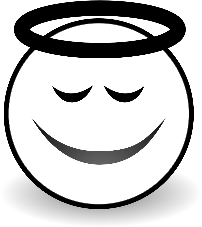 Kckoadk7i With Emoji Clipart Black And White In Emoji - Angel Emoji Coloring Page (999x999), Png Download