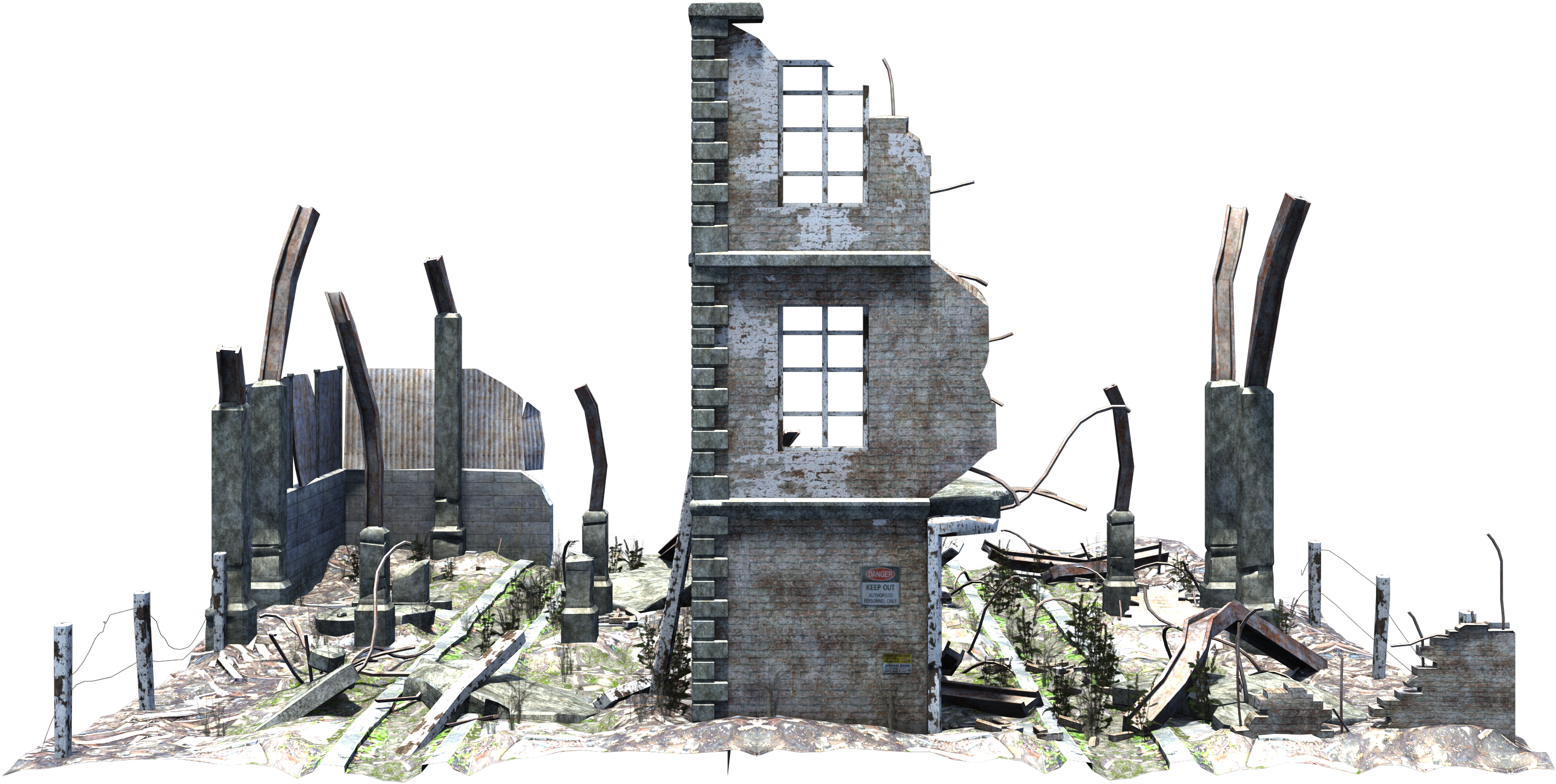 Ruined Building Stock Png Pack By Cgartiste - Ruined Png (2857x2000), Png Download