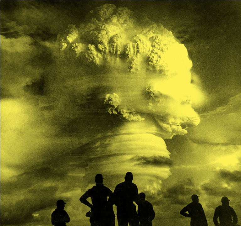 A Small Group Of Researchers Is Studying How Science - Soldiers Observe Atomic Bomb Detonation Photo Print (1280x720), Png Download