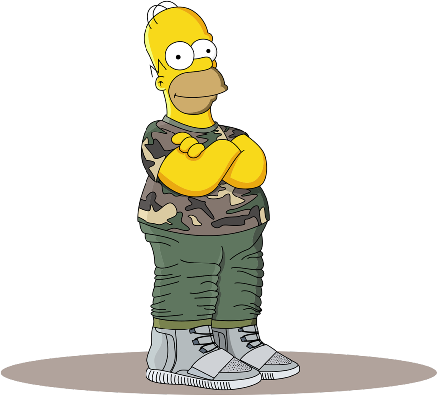 Homer Simpson In The Adidas Yeezy Boost - Yeezy Bart Simpson (950x844), Png Download