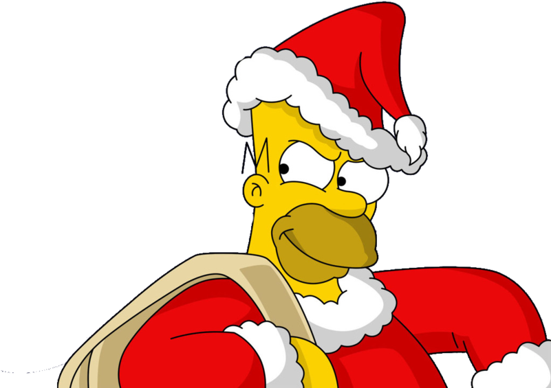 Santa Claus - Homero Simpson Santa Claus (800x600), Png Download