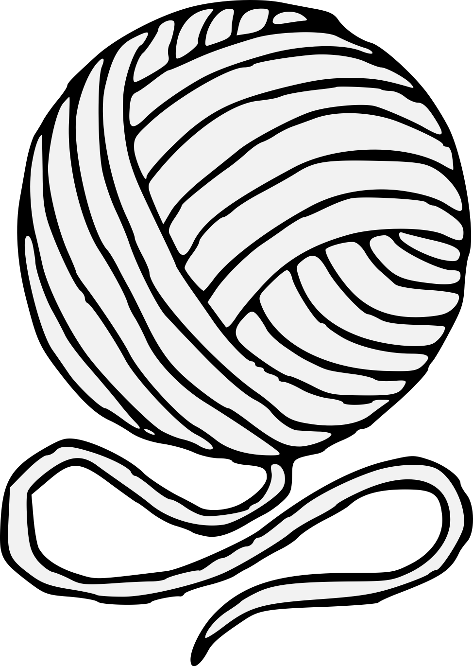 Ball Of Yarn - Ball Of Yarn Drawing Png (974x1374), Png Download