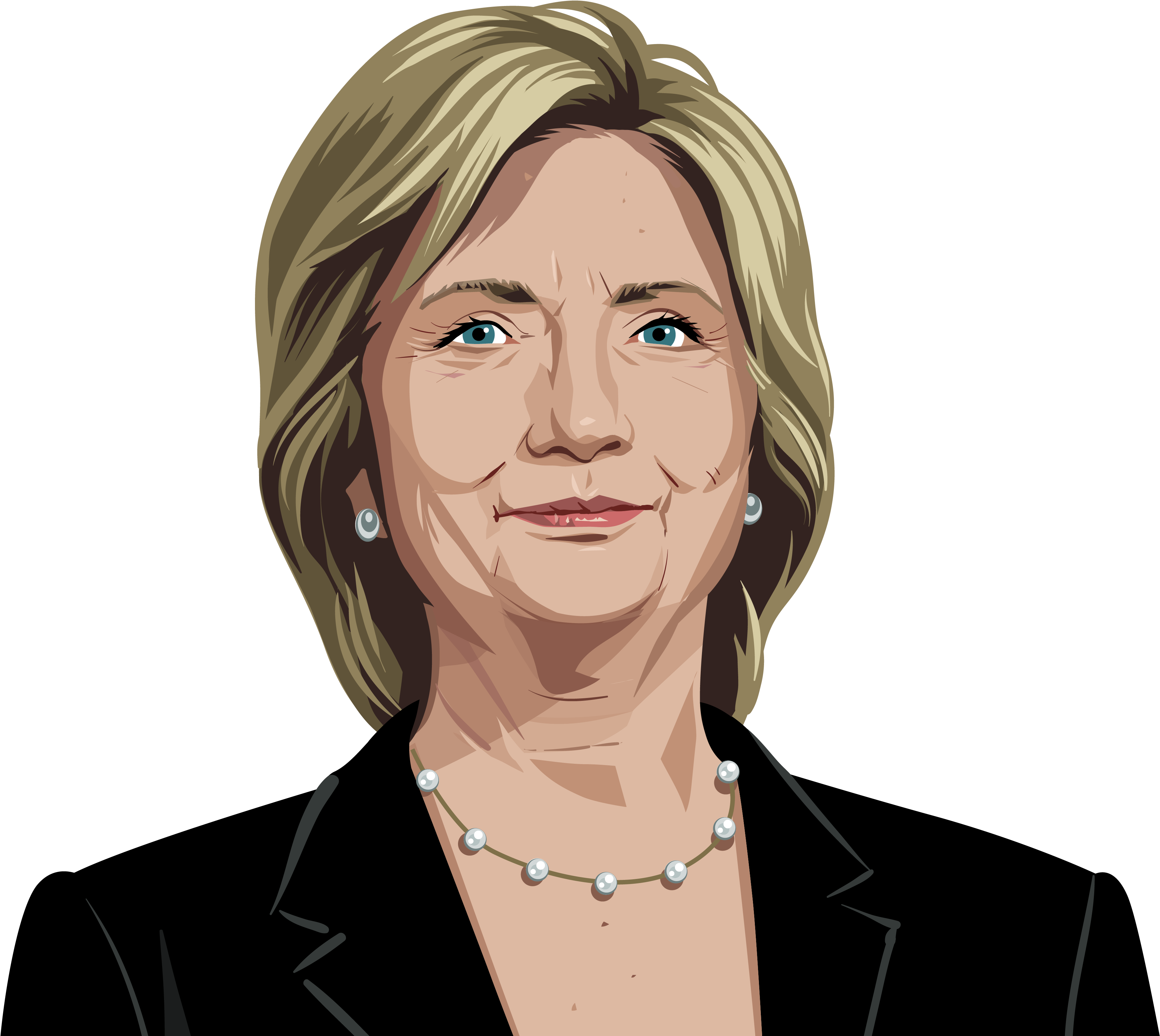 Hillary Clinton Hair Png Banner Black And White Download - Hillary Clinton Cartoon Transparent Background (4375x3375), Png Download