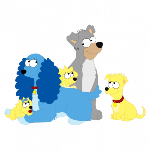 Os Simpsons Cachorros - Marge Lady And The Tramp (500x518), Png Download