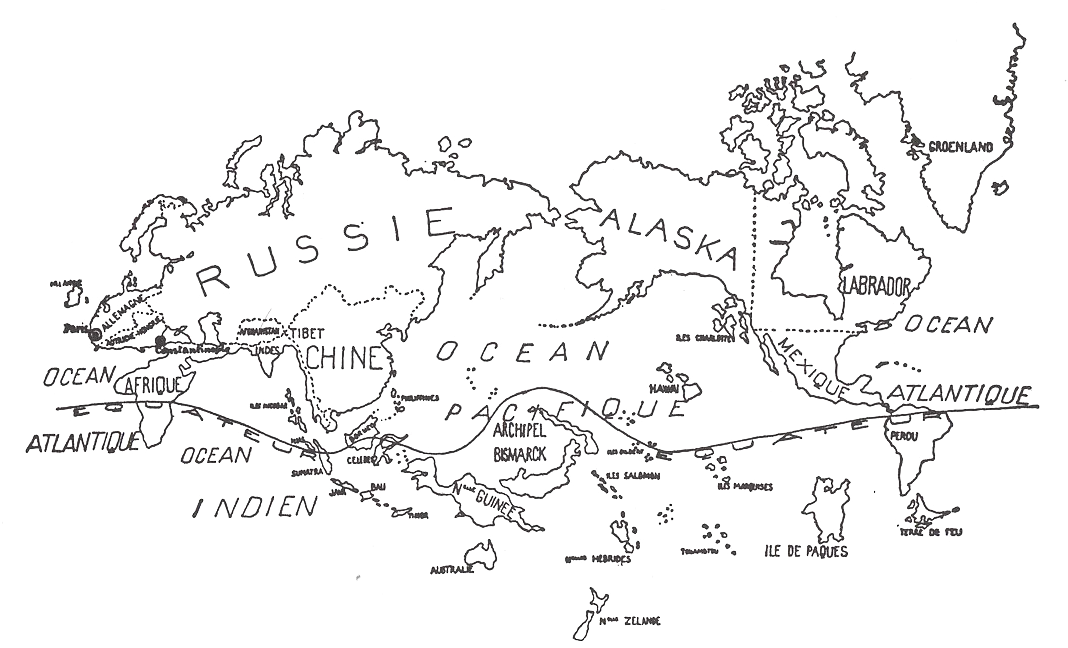 Care Comes In The Wake Of Retreat - Surrealist World Map (1440x650), Png Download