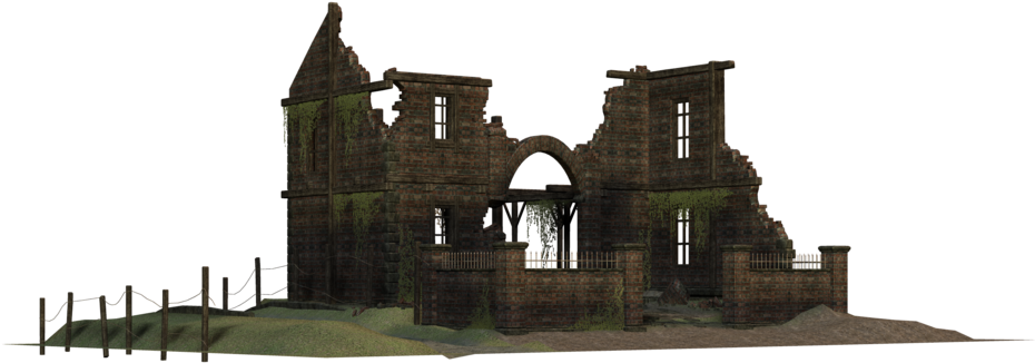 Old House Ruins 3d Png - Ruin House Png (1024x767), Png Download