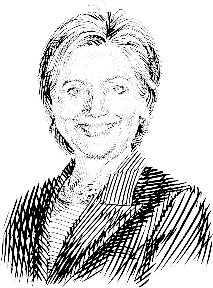 Hillary Clinton 201610004 - Sketch (447x599), Png Download