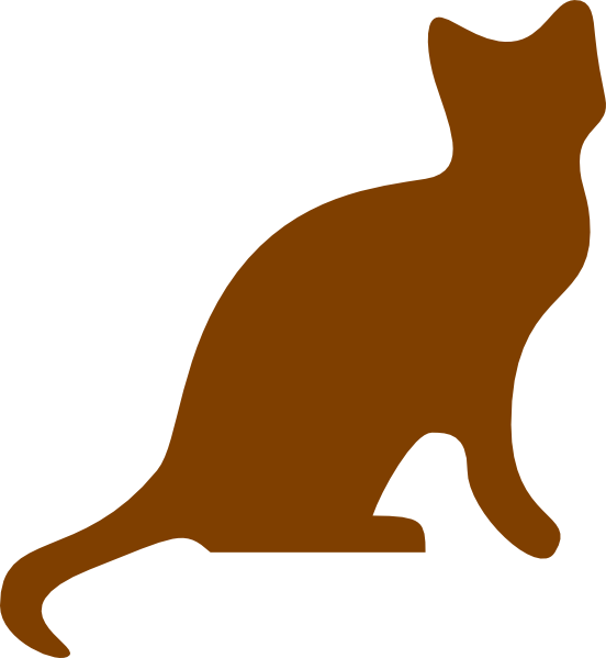 Cat Clip Art At Clker - Orange Cat Silhouette (552x599), Png Download