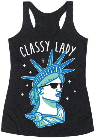 Classy Lady Liberty Racerback Tank Top - I M Not Drunk Im American (484x484), Png Download