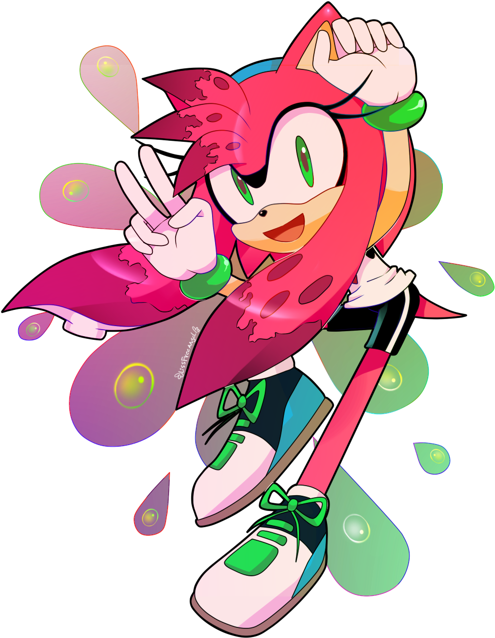 Amy In Style Of Splatoon2 - Amy Rose Vercion Hombre (1200x1530), Png Download