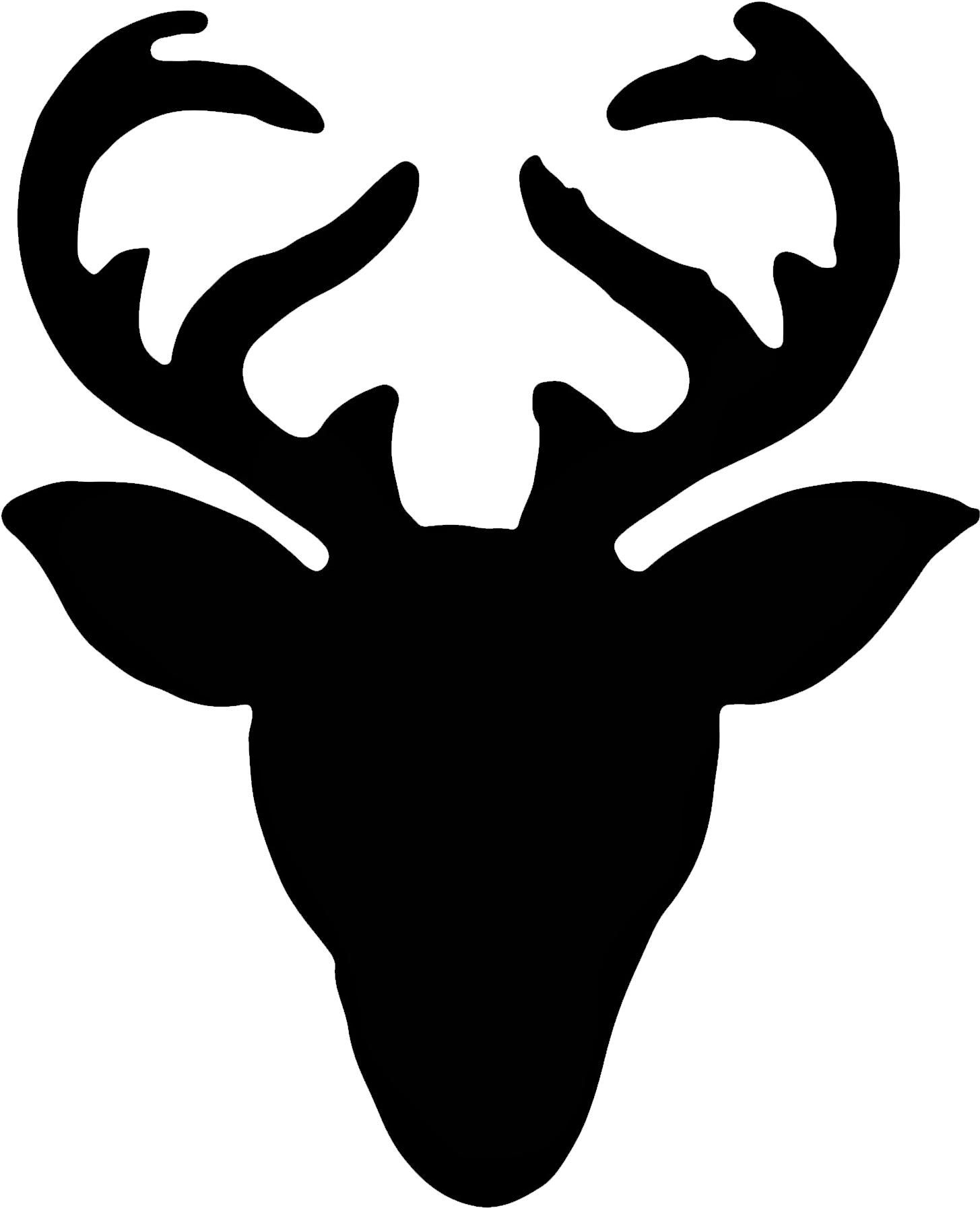 Deer Head Silhouette Png Freeuse - Reindeer Head Silhouette (1800x1950), Png Download