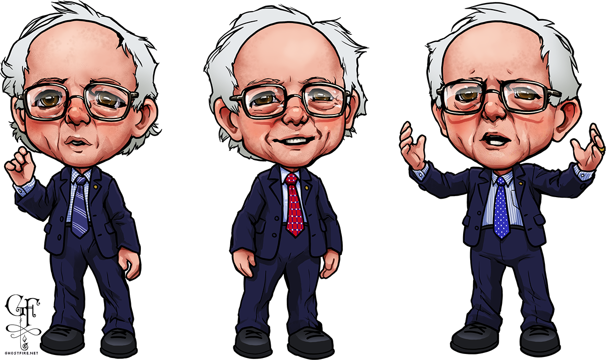 Bernie Sanders Caricatures By Ghostfire On Deviantart - Bernie Sanders Cartoon Png (1158x689), Png Download