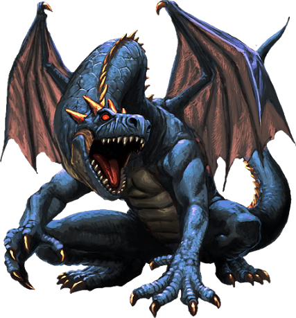 Image Blue Elminage Gothic Banner Transparent Library - Dragon With Clear Background (427x459), Png Download