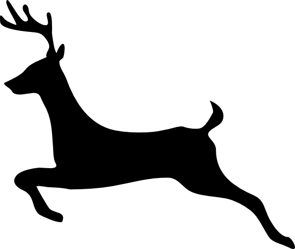 Flying Reindeer Silhouette - Deer Clip Art (600x508), Png Download