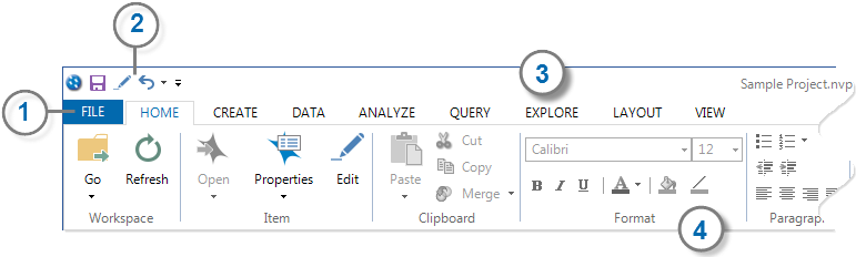 Ribbon Elements - Elements Of An Access Window (792x235), Png Download