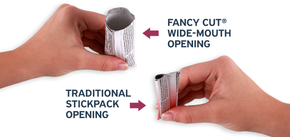 Fancy Cut® Wide-mouth Opening For Easy Dispensing - Cash (580x275), Png Download