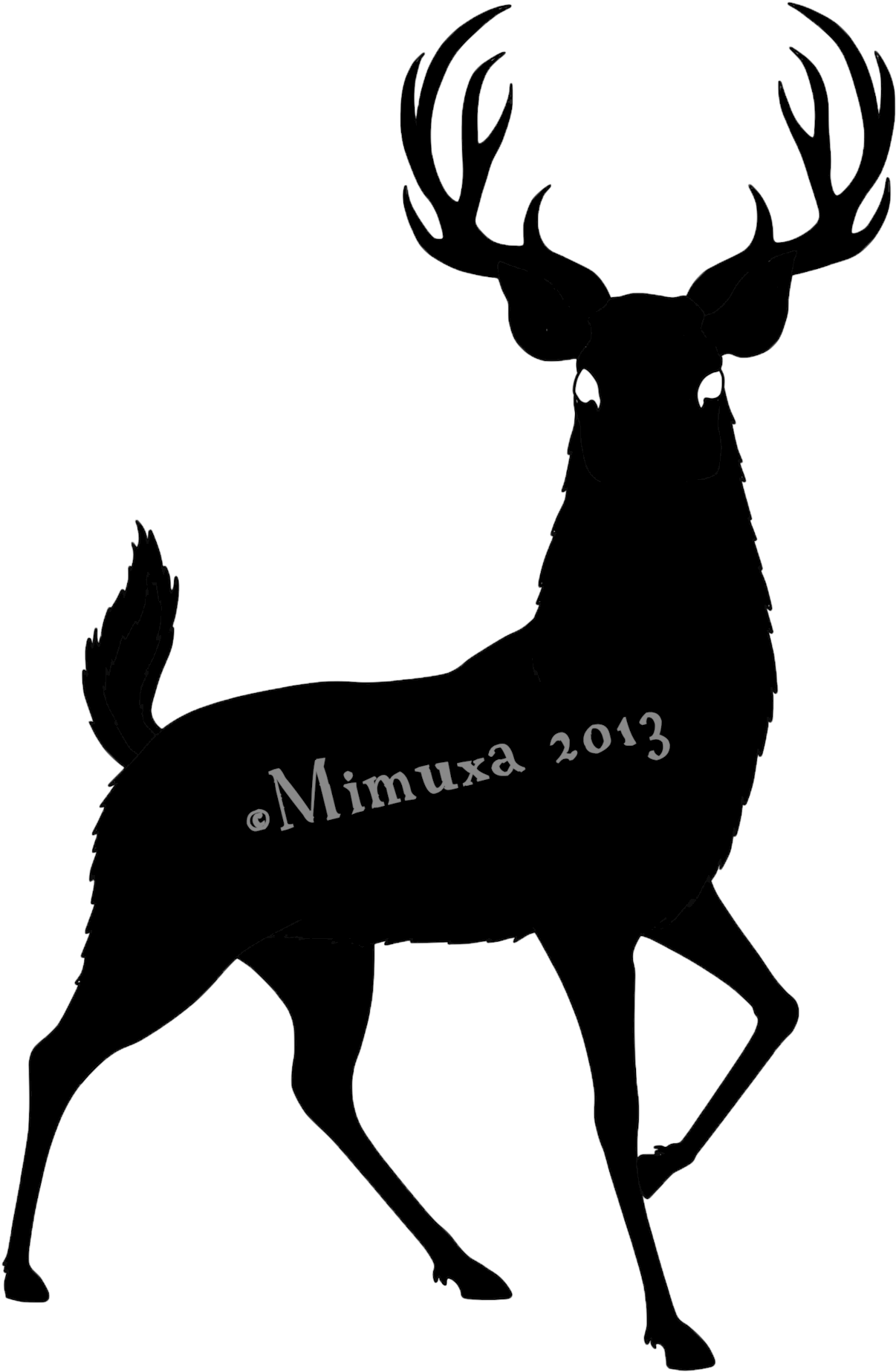 Deer Silhouette By Mimuxa Clipart - Deer Silhouette (1280x1881), Png Download