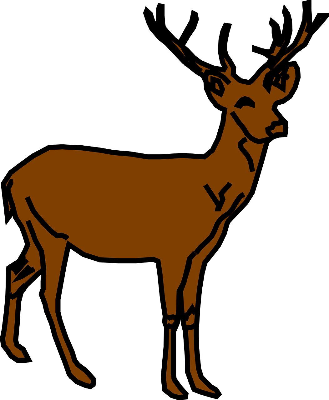 Brown Deer Clipart (500x608), Png Download