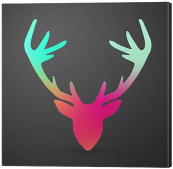 Deer Head Silhouette, Colorful Design, Vector Illustration - Jeleń Obraz (400x400), Png Download