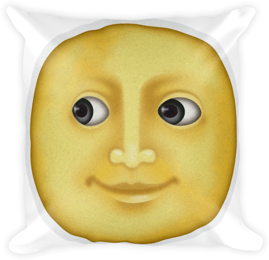 Full Moon With Face - Throw Pillow (1000x1000), Png Download
