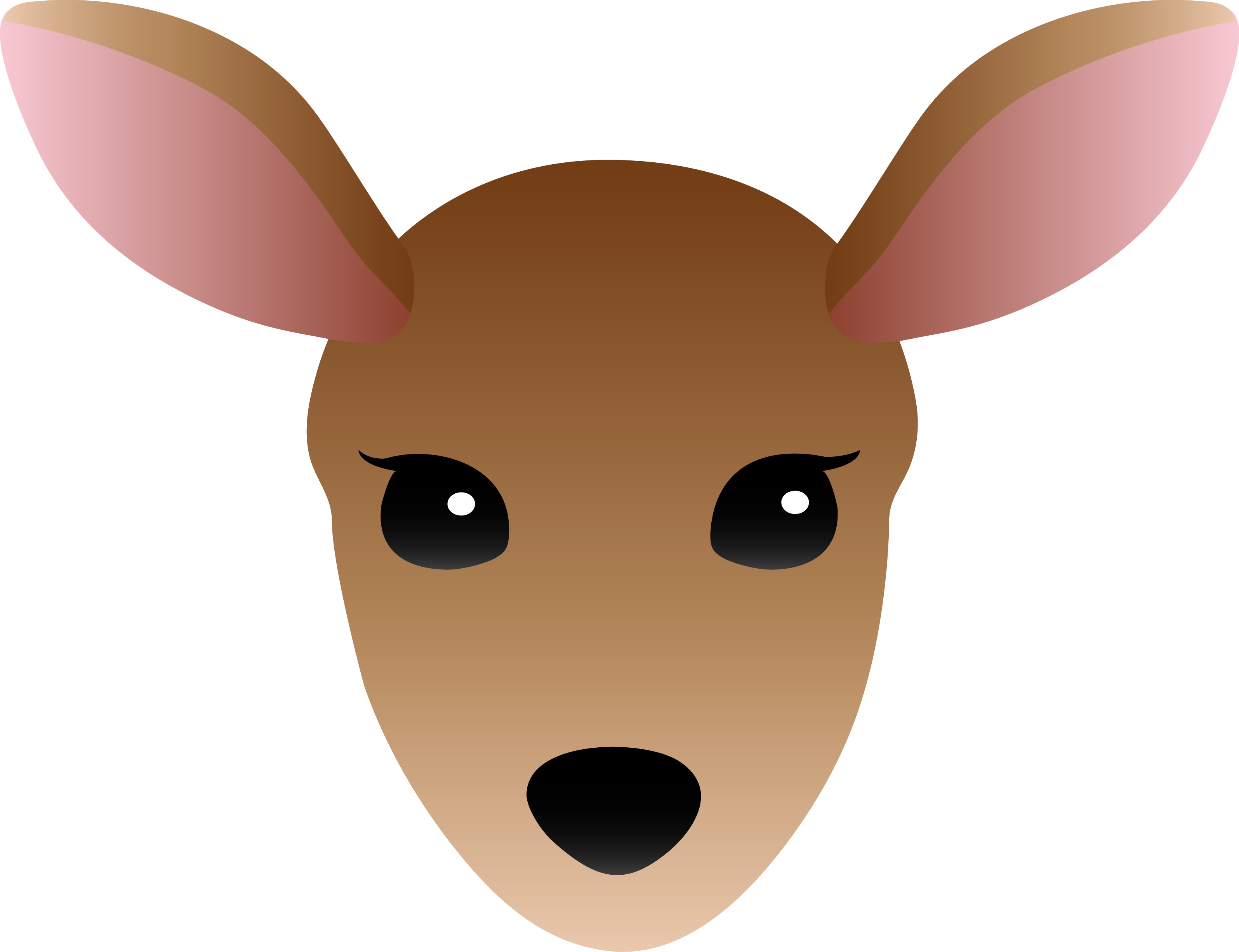 Cartoon Deer Head Clipart - Cartoon Deer Face Drawing (3191x2451), Png Download