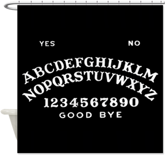 Black Ouija Board Shower Curtain - Black Talking Board 5'x7'area Rug (350x350), Png Download