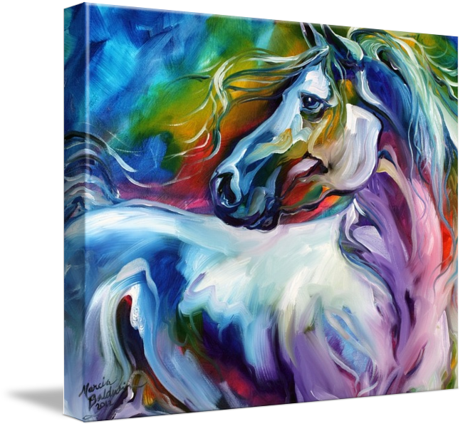 "mystic Power Equine" By Marcia Baldwin, Shreveport, - Abstract Horse Art Canvas (650x598), Png Download