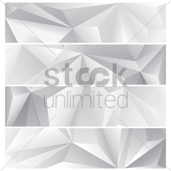 Set Of Faceted Banners Vector Graphic - Triangle (600x600), Png Download