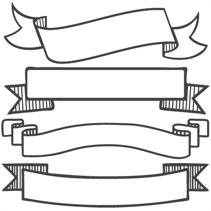 Vector Banner Black And White Png Banner Set Svg Scrapbook - Marcos Para Titulos Bonitos (432x432), Png Download