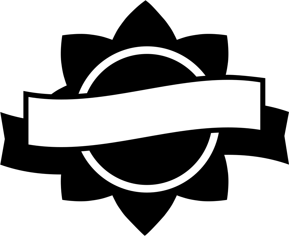 Award Label Of Circular Flower Shape With A Banner - Flower Label Png Transparent (400x400), Png Download