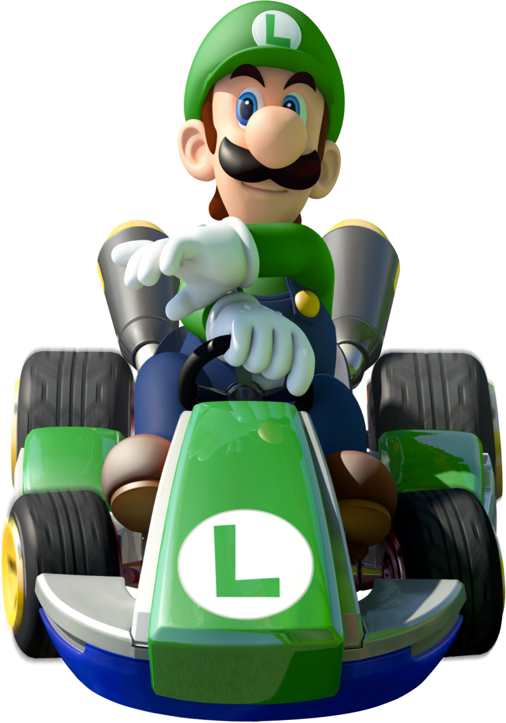 Luigi In Mario Kart - Luigi Kart Mario Kart 8 (998x1425), Png Download