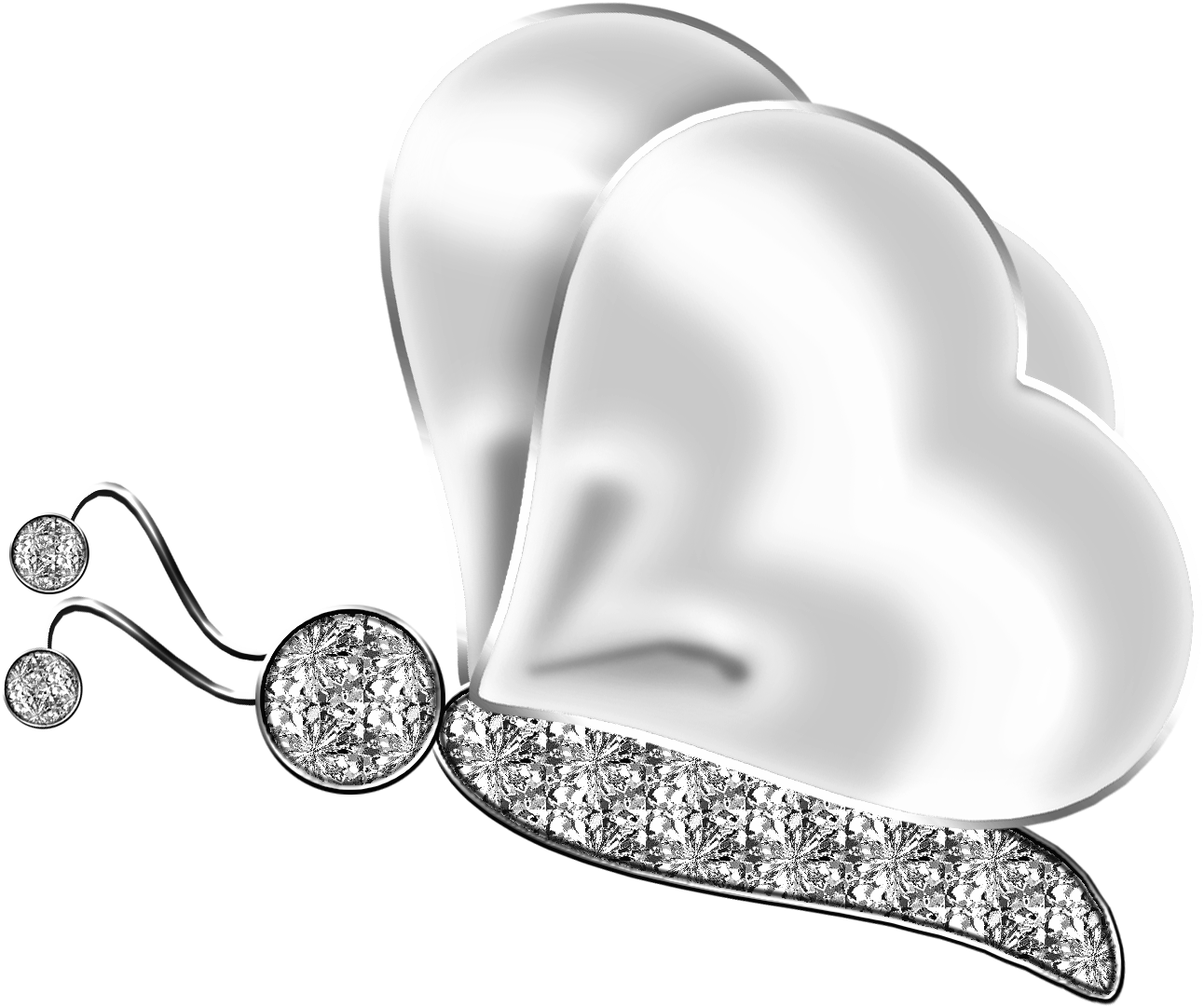 Silver Butterfly - Flores De Diamante Png (600x502), Png Download