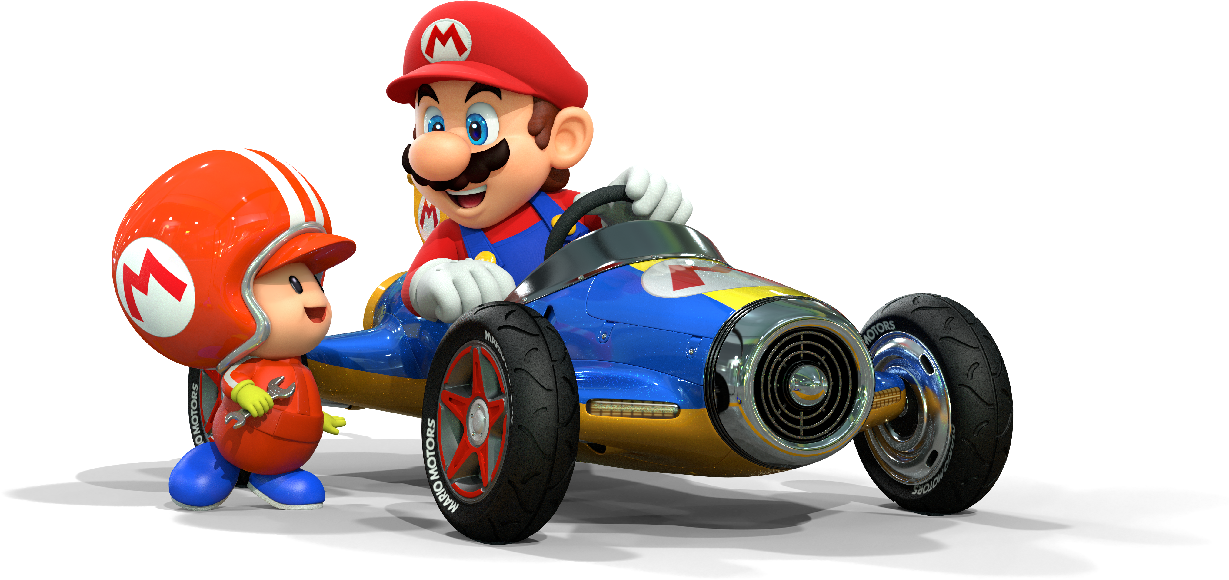 Mario Images Mario And Toad Mechanic Hd Wallpaper And - Mk 8 Title Screen (4070x1974), Png Download