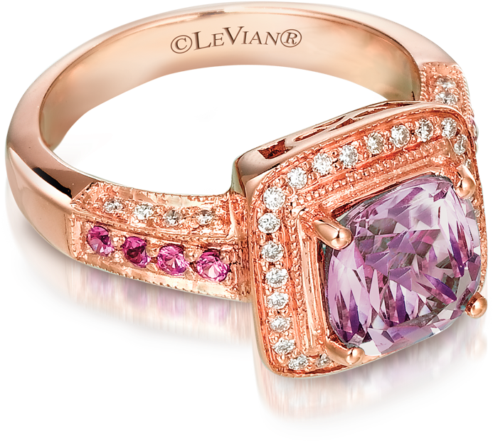 For Items $2,500 And Up, Must Spend An Additional $1,000 - Le Vian 14ct Strawberry Gold Diamond & Amethyst (745x701), Png Download